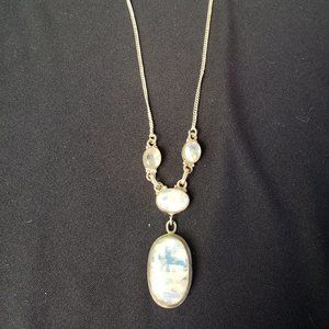 Rainbow Moonstone Necklace and Earrings